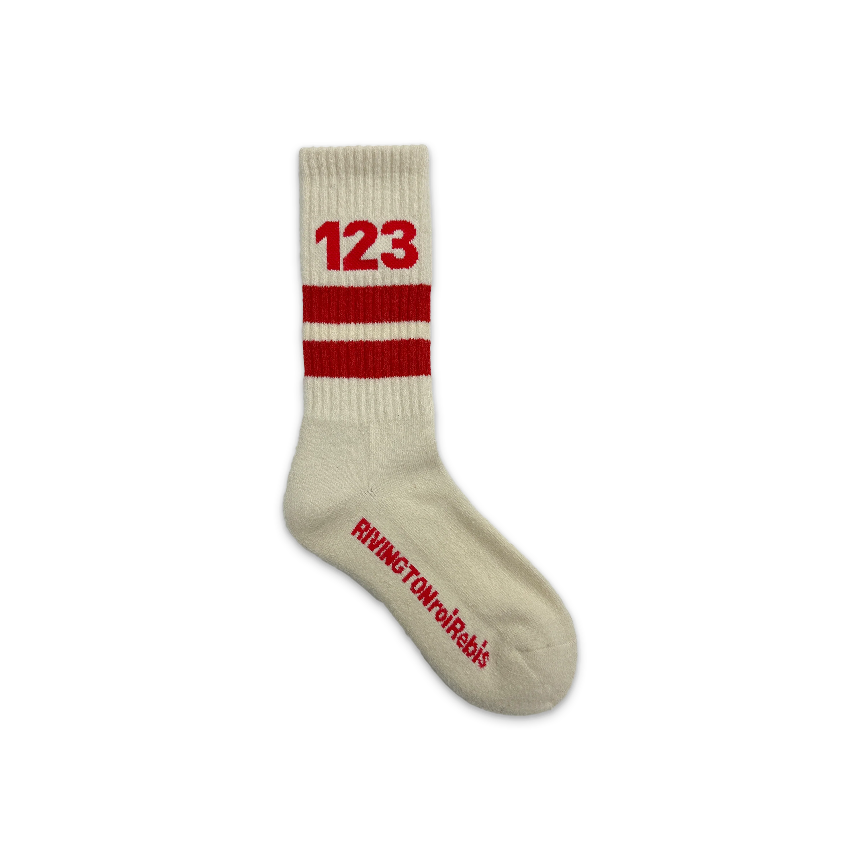 123 Socks "Vintage White & Red"