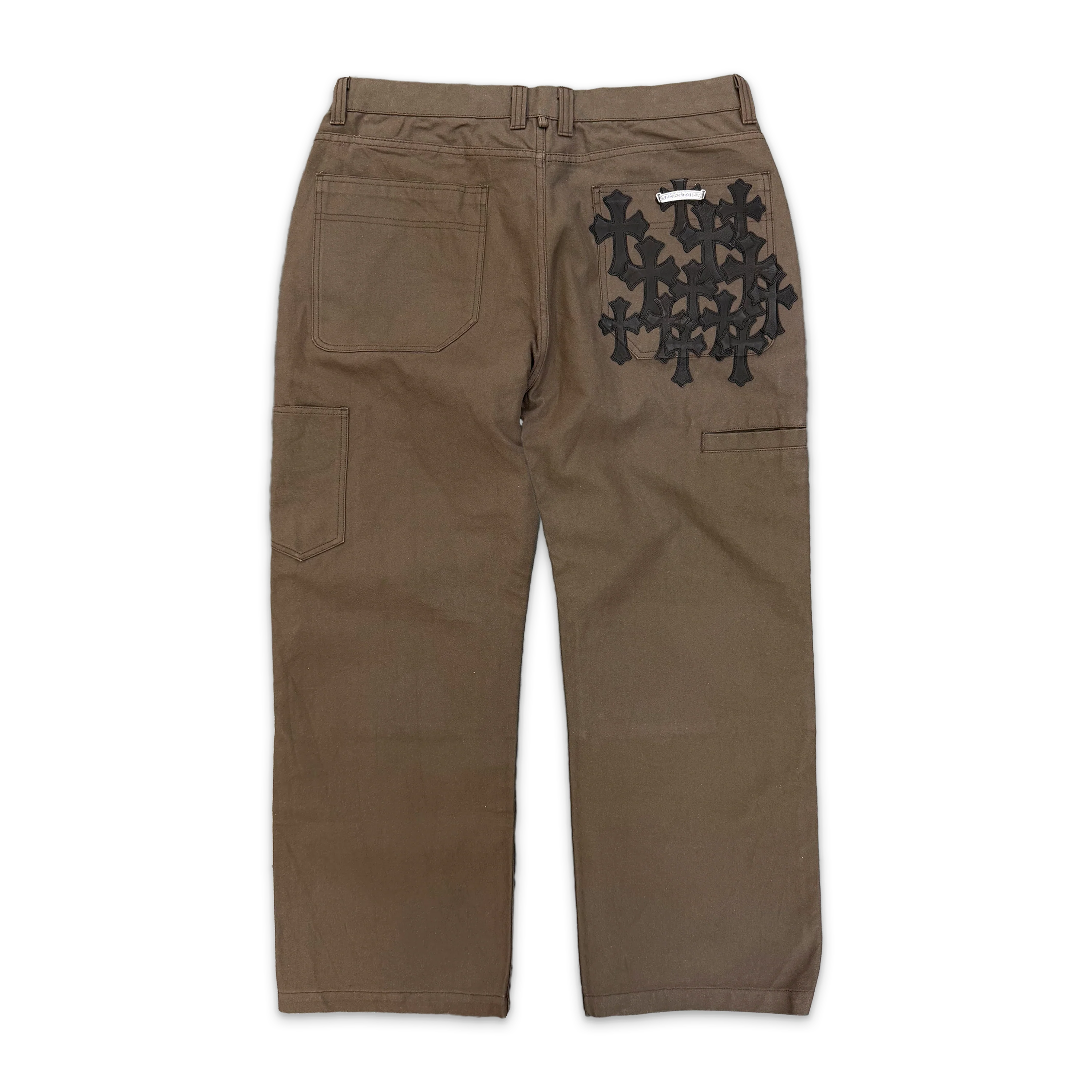 13 Cross Patch Double Knee Work Pants "Brown" - Image 2