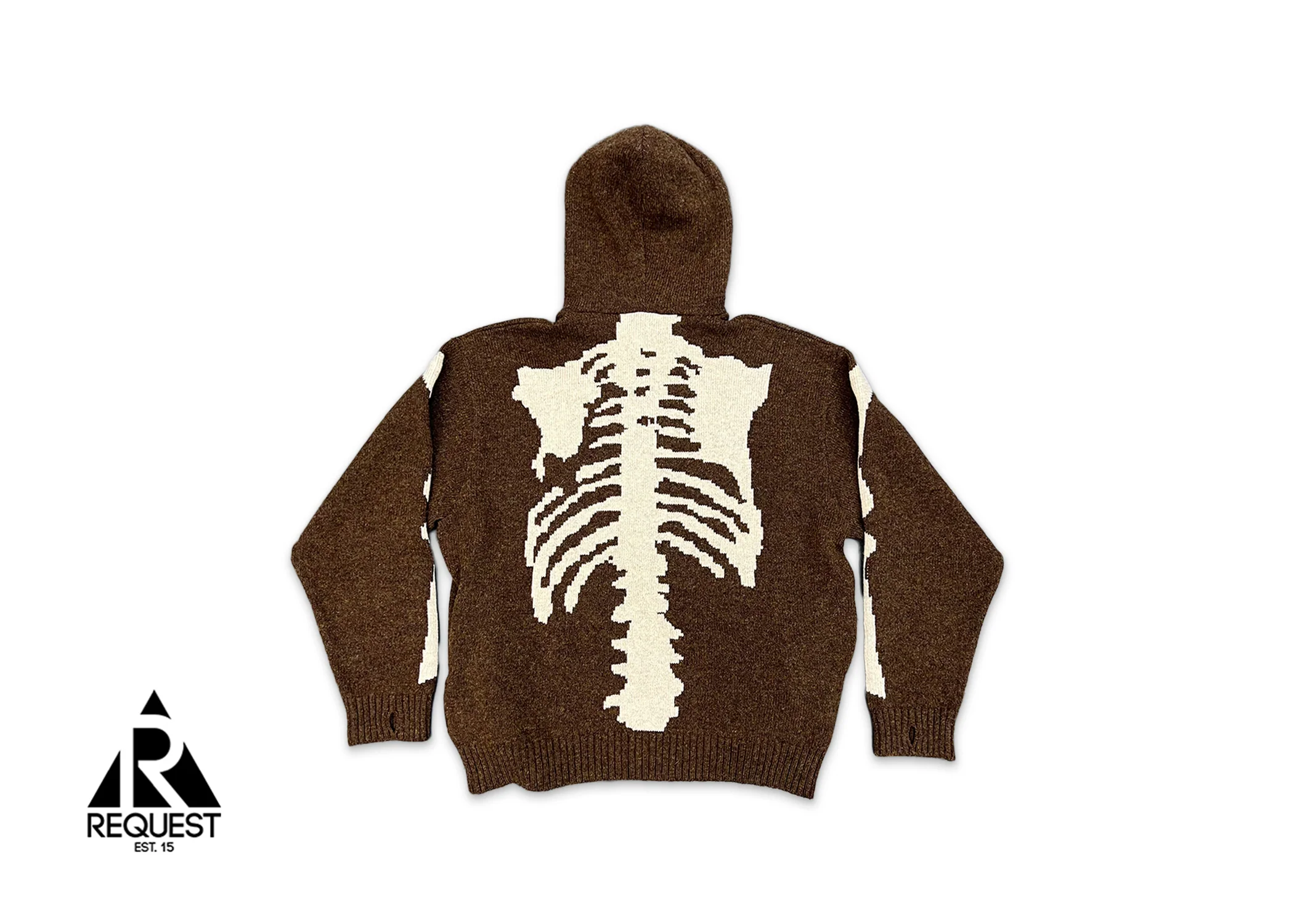5G Wool Bone Hooded Sweater "Brown" - Image 2