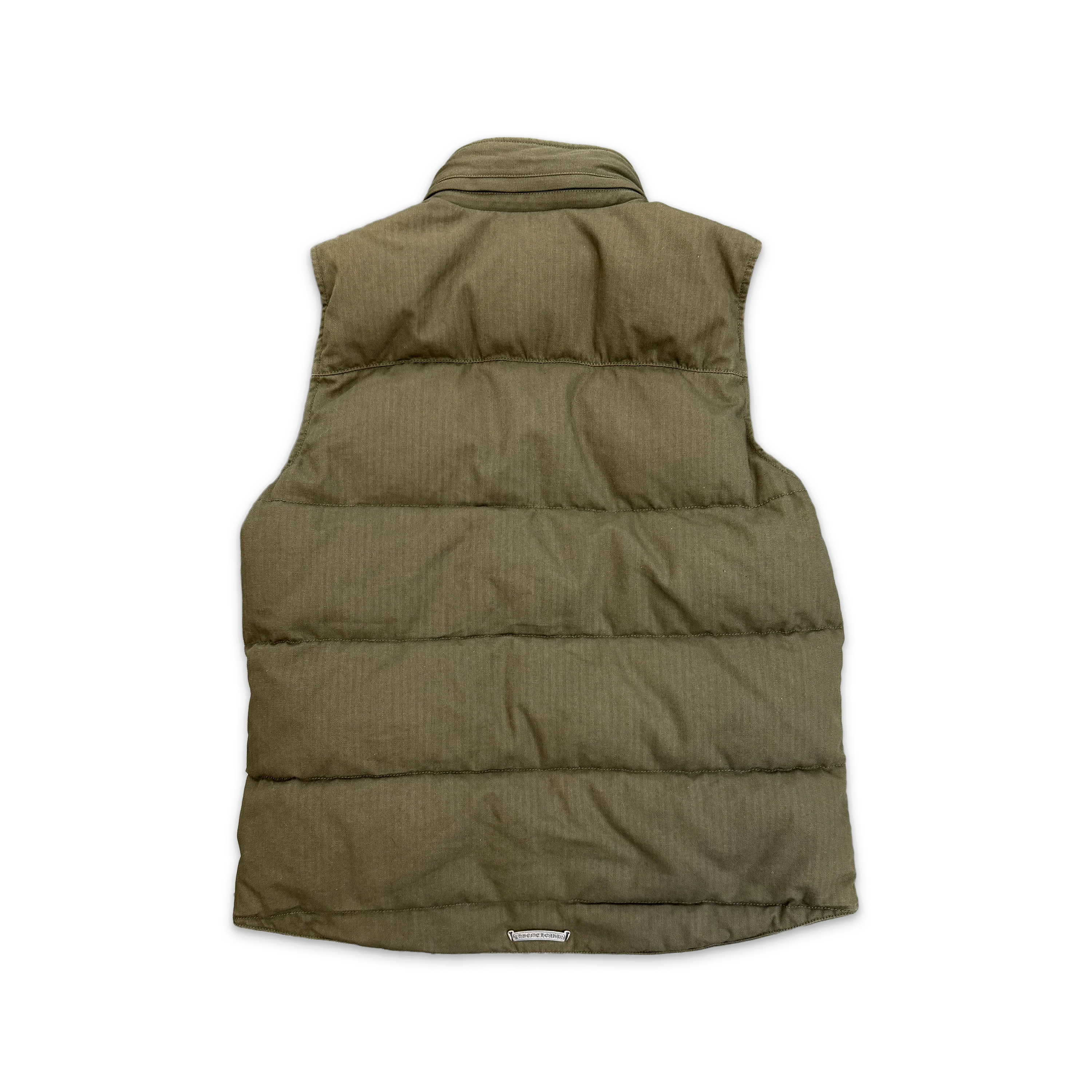 Canvas Puffer Down Vest "Olive" - Image 2