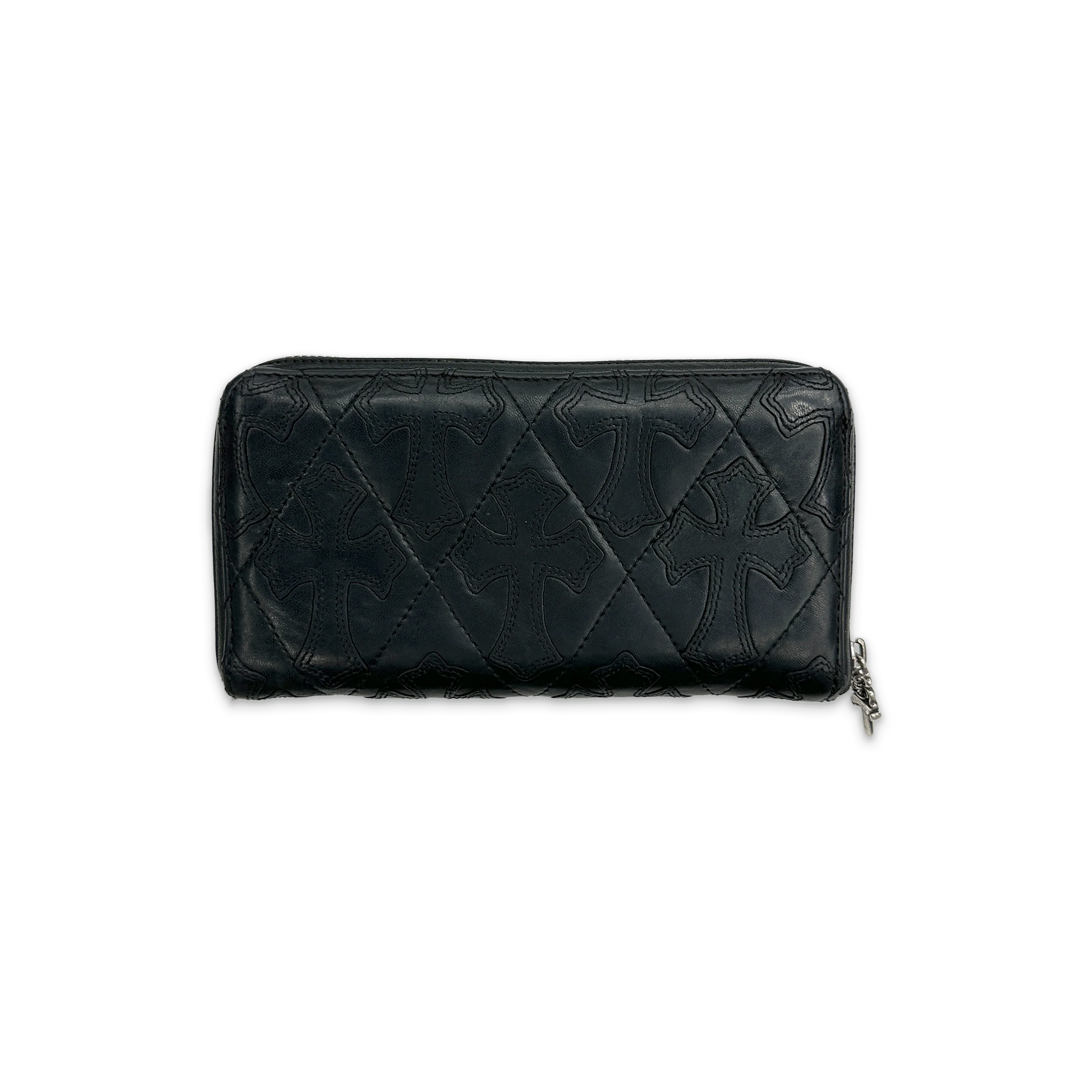 Cemetery Cross Dagger Quilted Leather Wallet "Black"