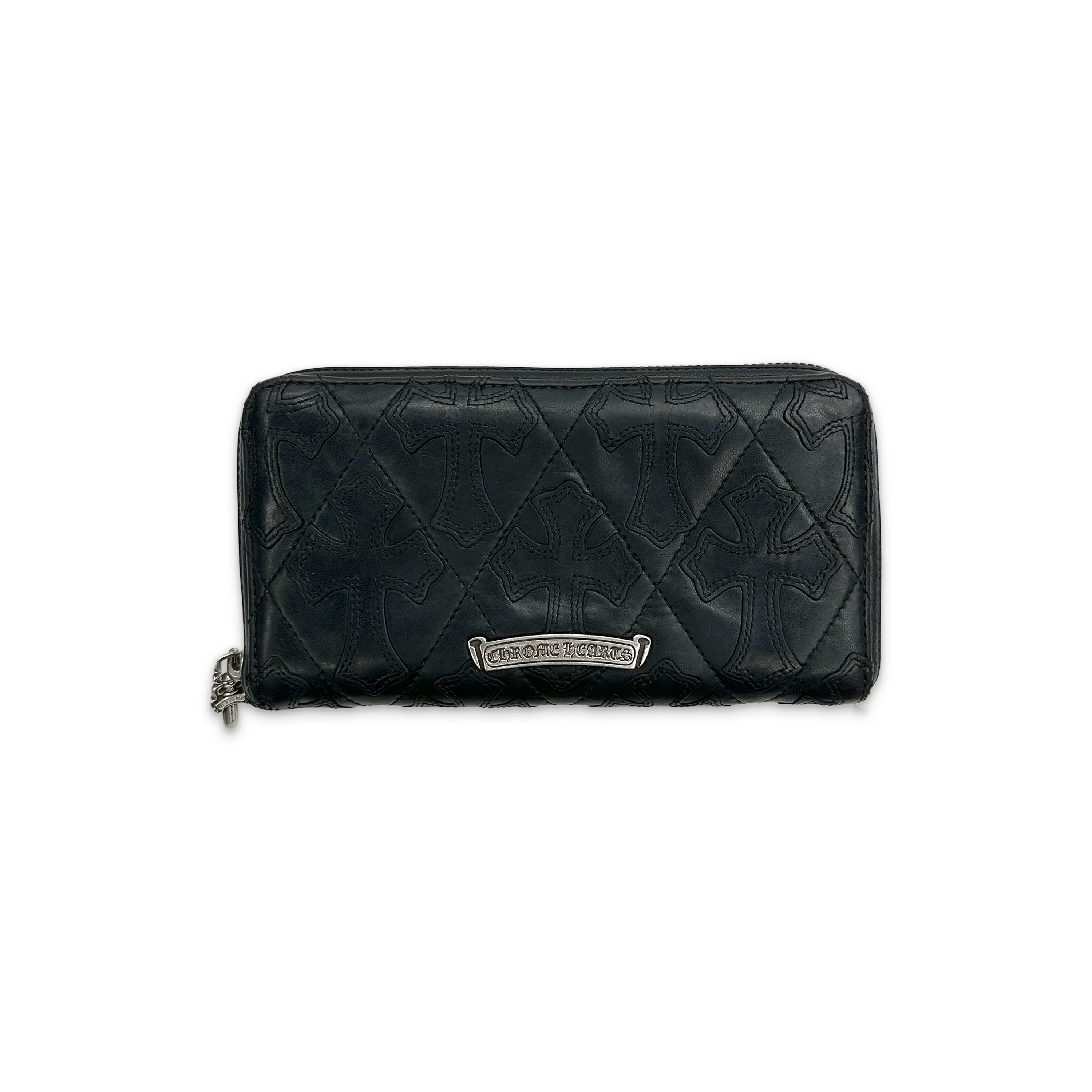 Cemetery Cross Dagger Quilted Leather Wallet "Black" - Image 2