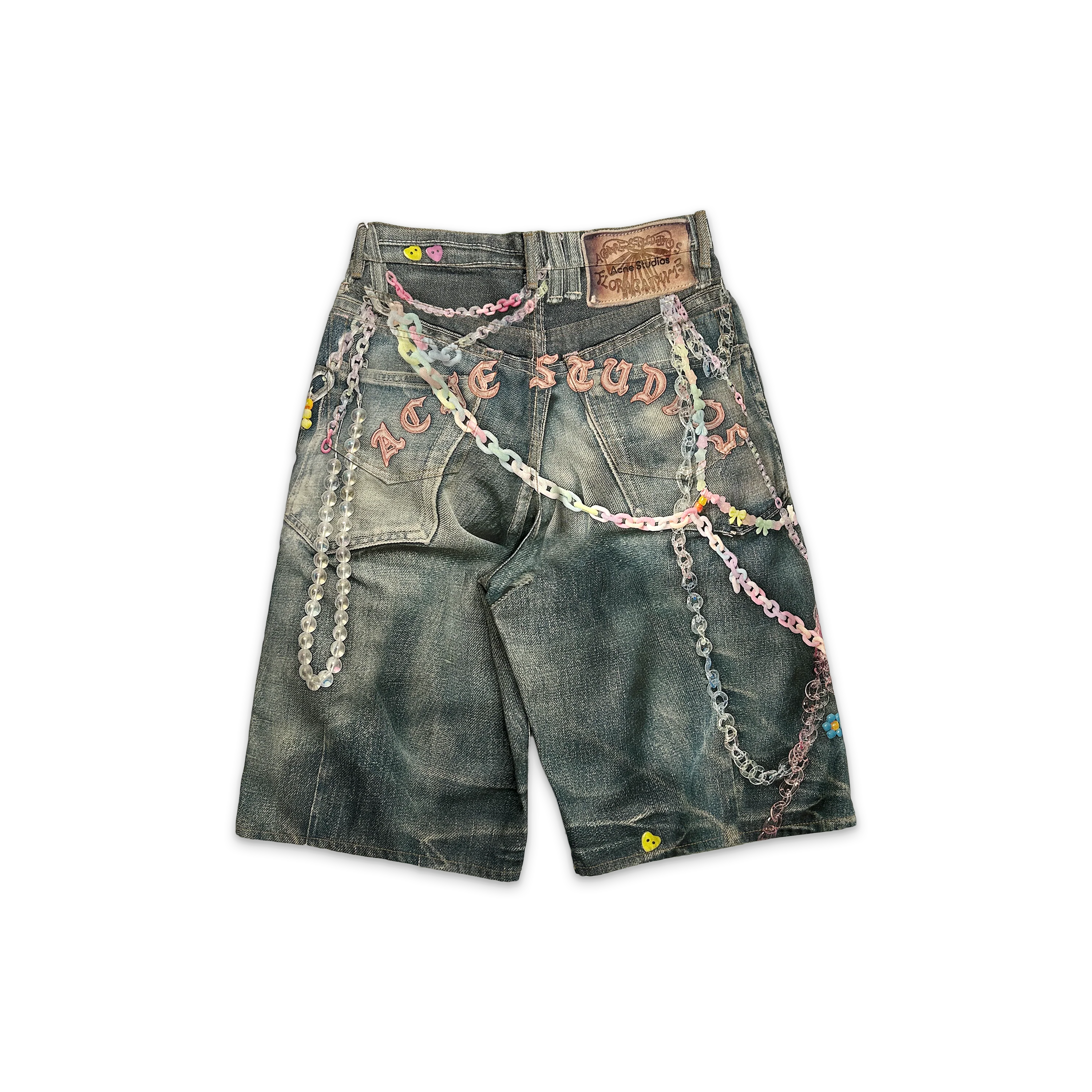 Chain Denim Shorts "Mid Blue" - Image 2