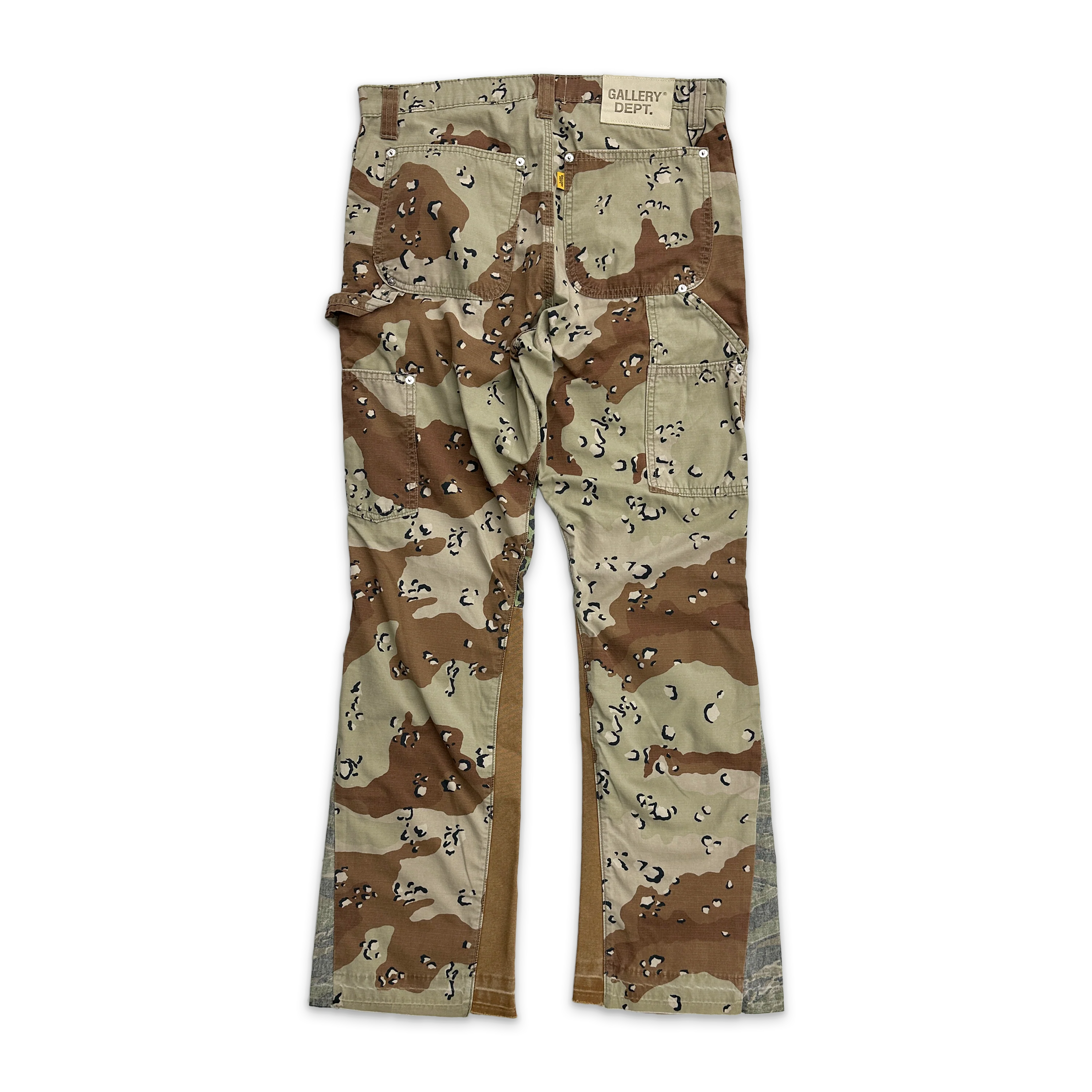 Chocolate Chip La Flare Trousers “Chocolate Brown/Light Green” - Image 2