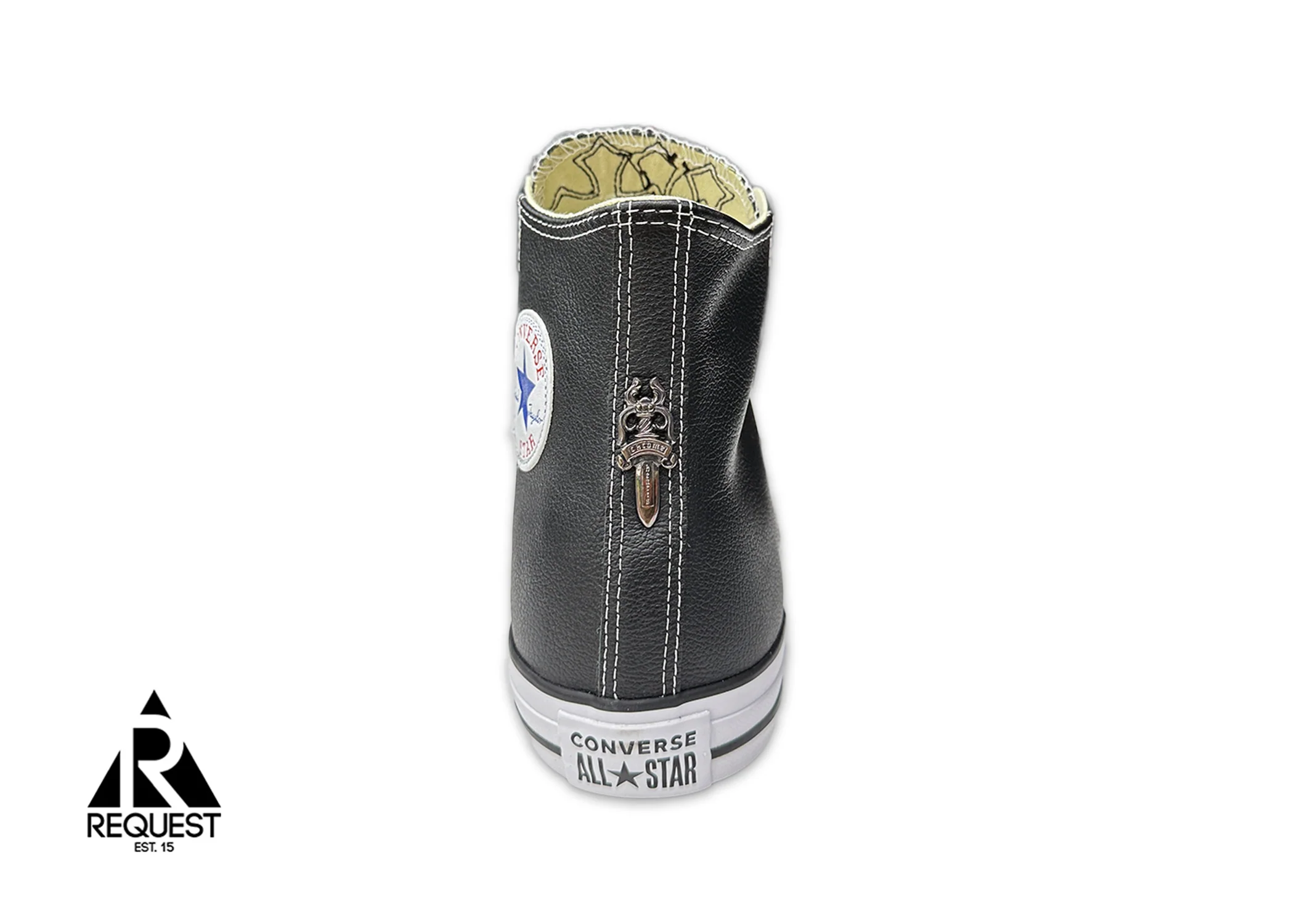Chrome Hearts Chuck Taylor All Star Leather High Top "Black" - Image 3