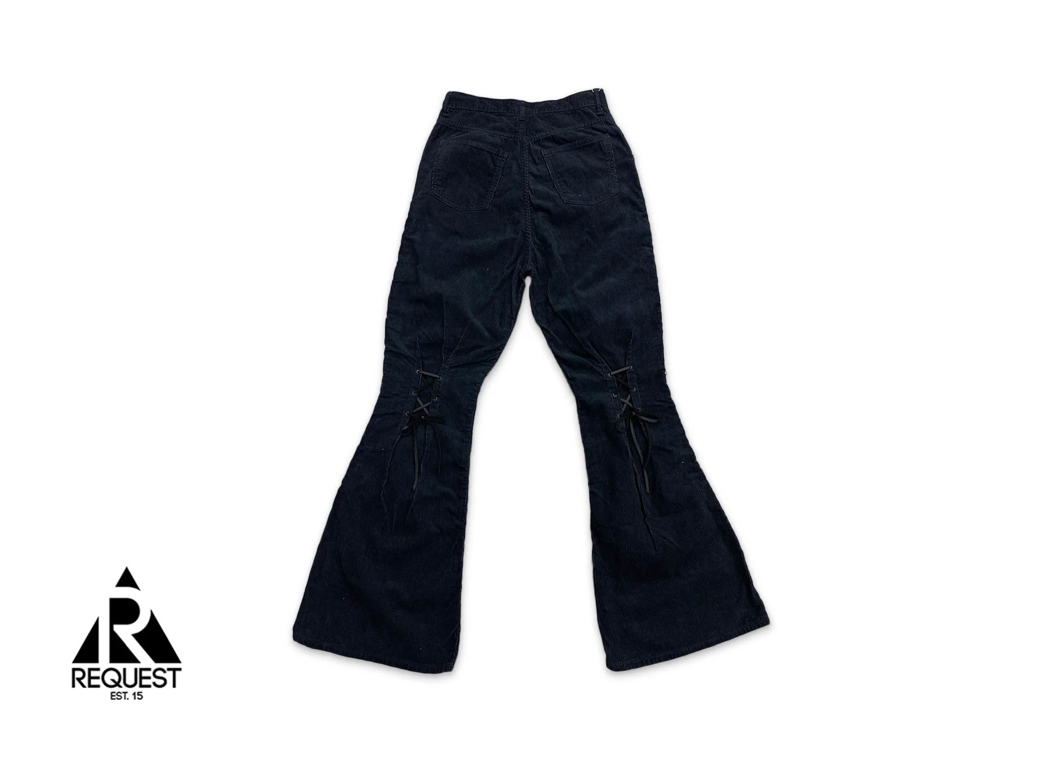Corduroy Studded Gemstone Wallaby Flare Pants “Black” - Image 2