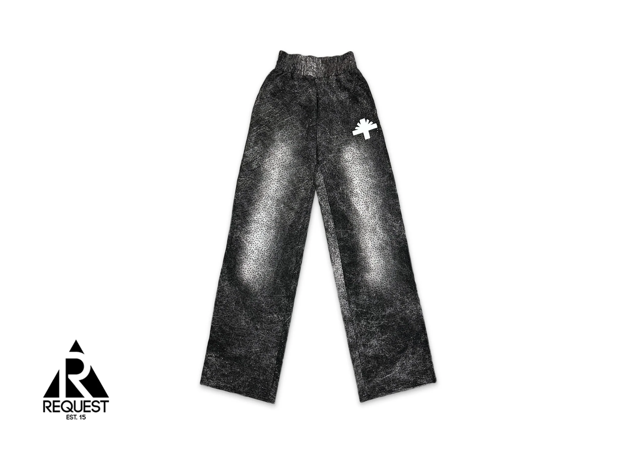 Crystal Wide Leg Sweatpants "Washed Black"