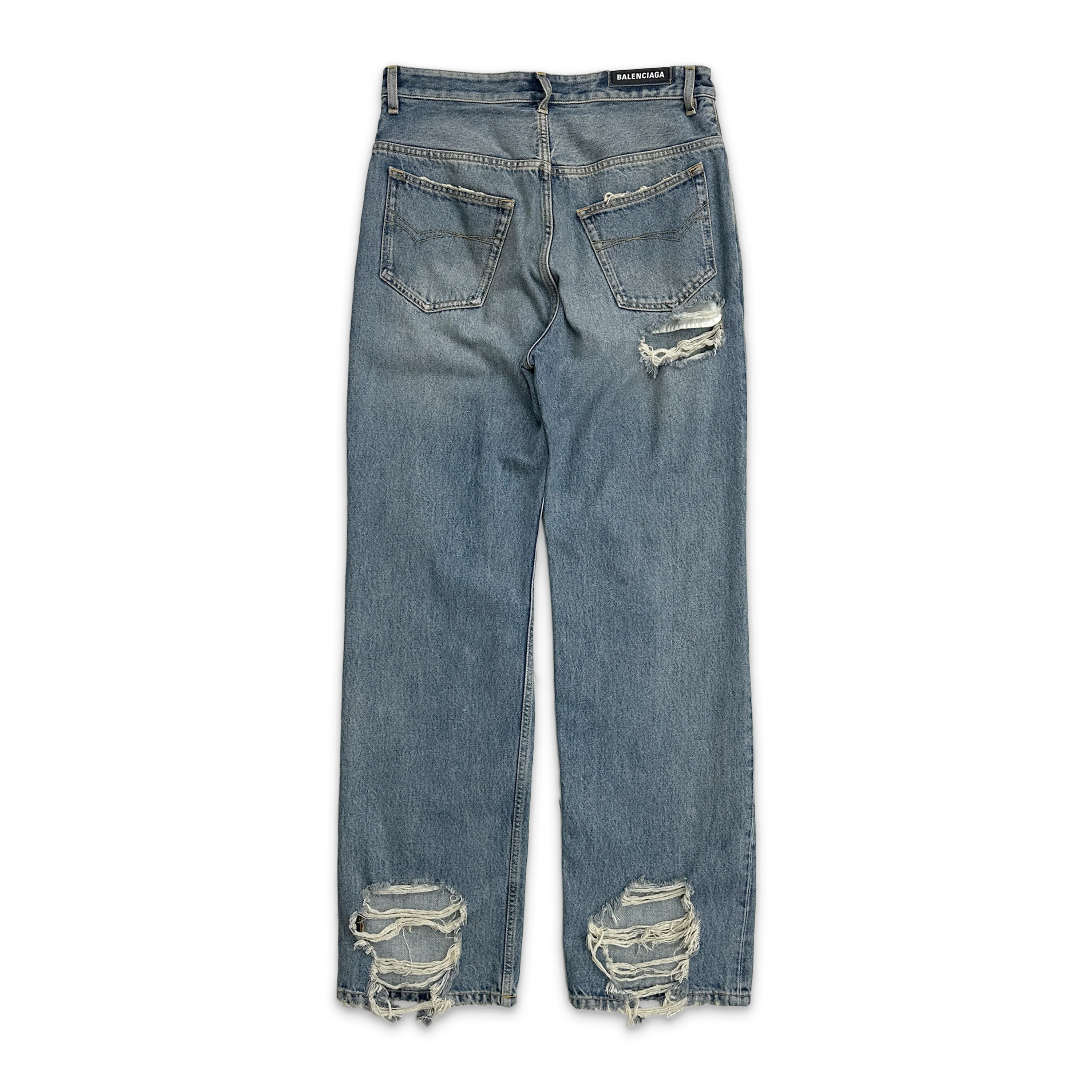 Distressed Straight-Leg Jeans "Light Wash" - Image 2