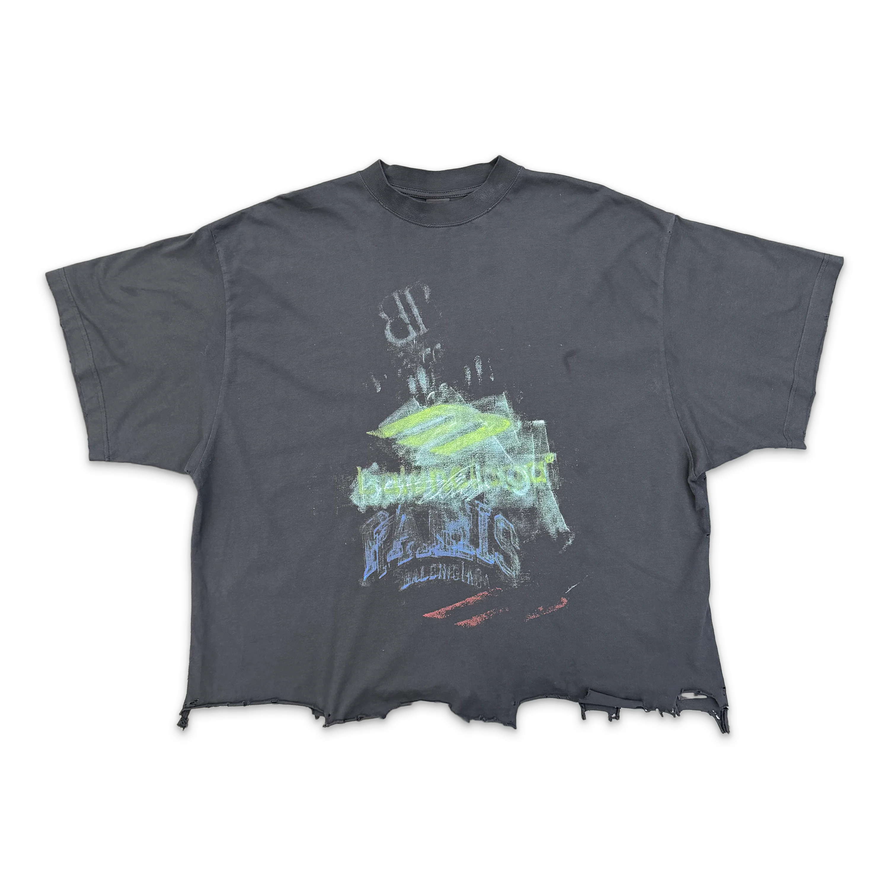 DIY Imprint Cropped Tee "Faded Black"