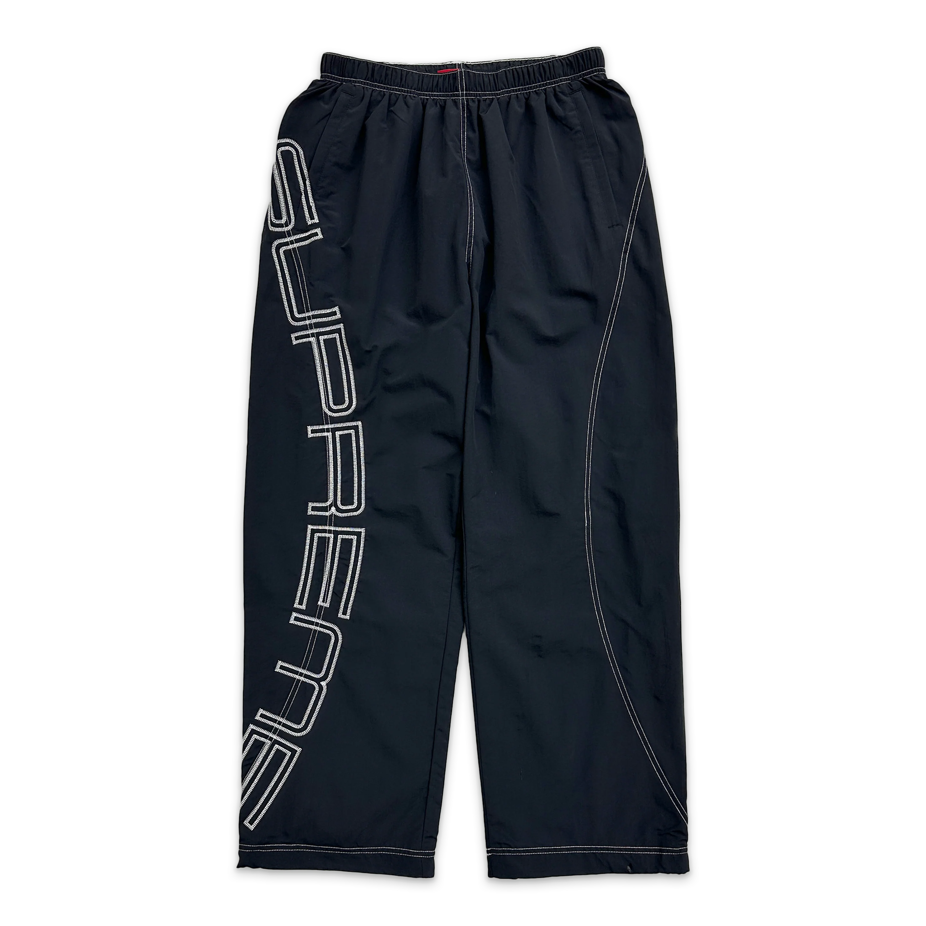 Embroidered Spellout Track Pants "Black"