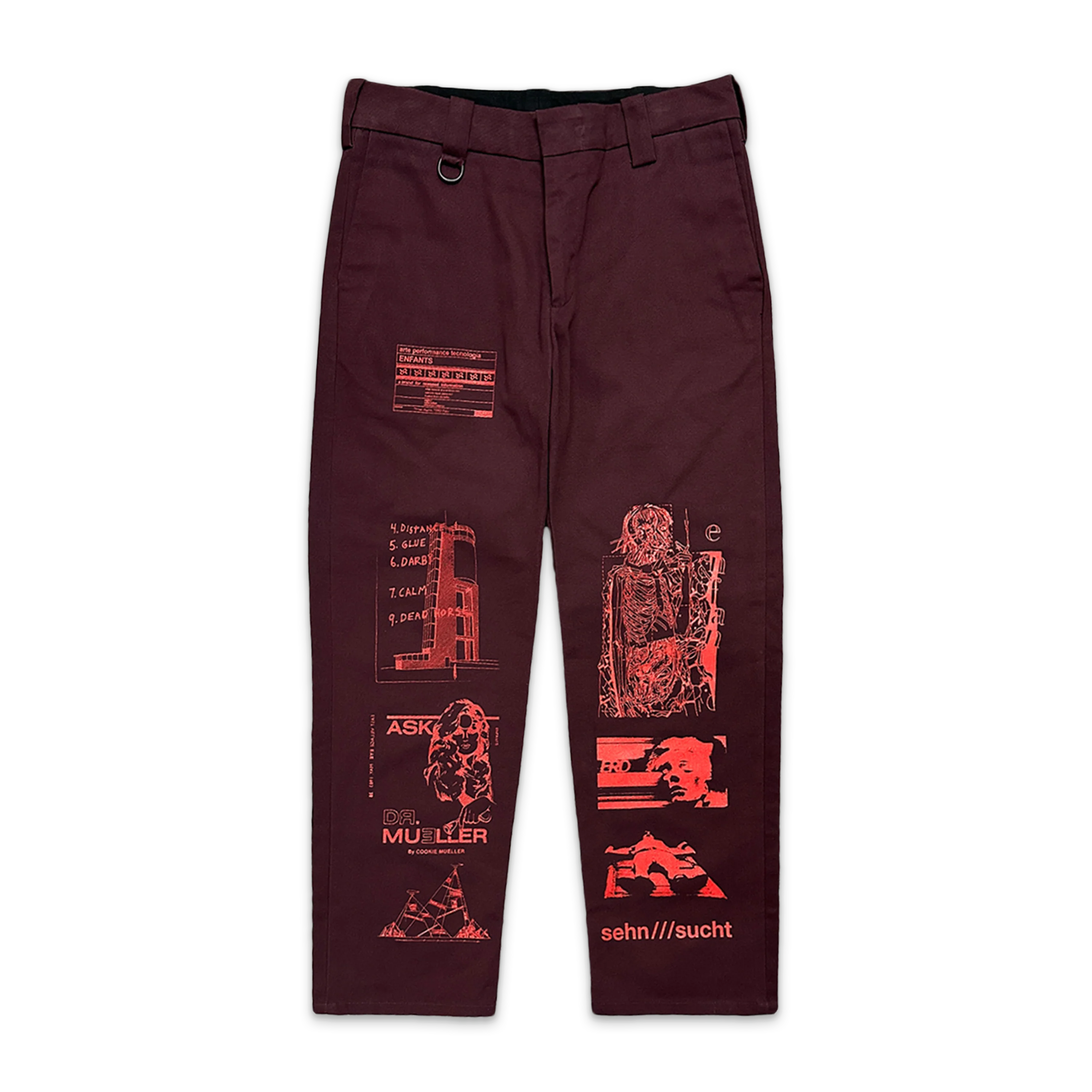 Enfants Riches Déprimes SS22 Collage Trousers "Burgundy"