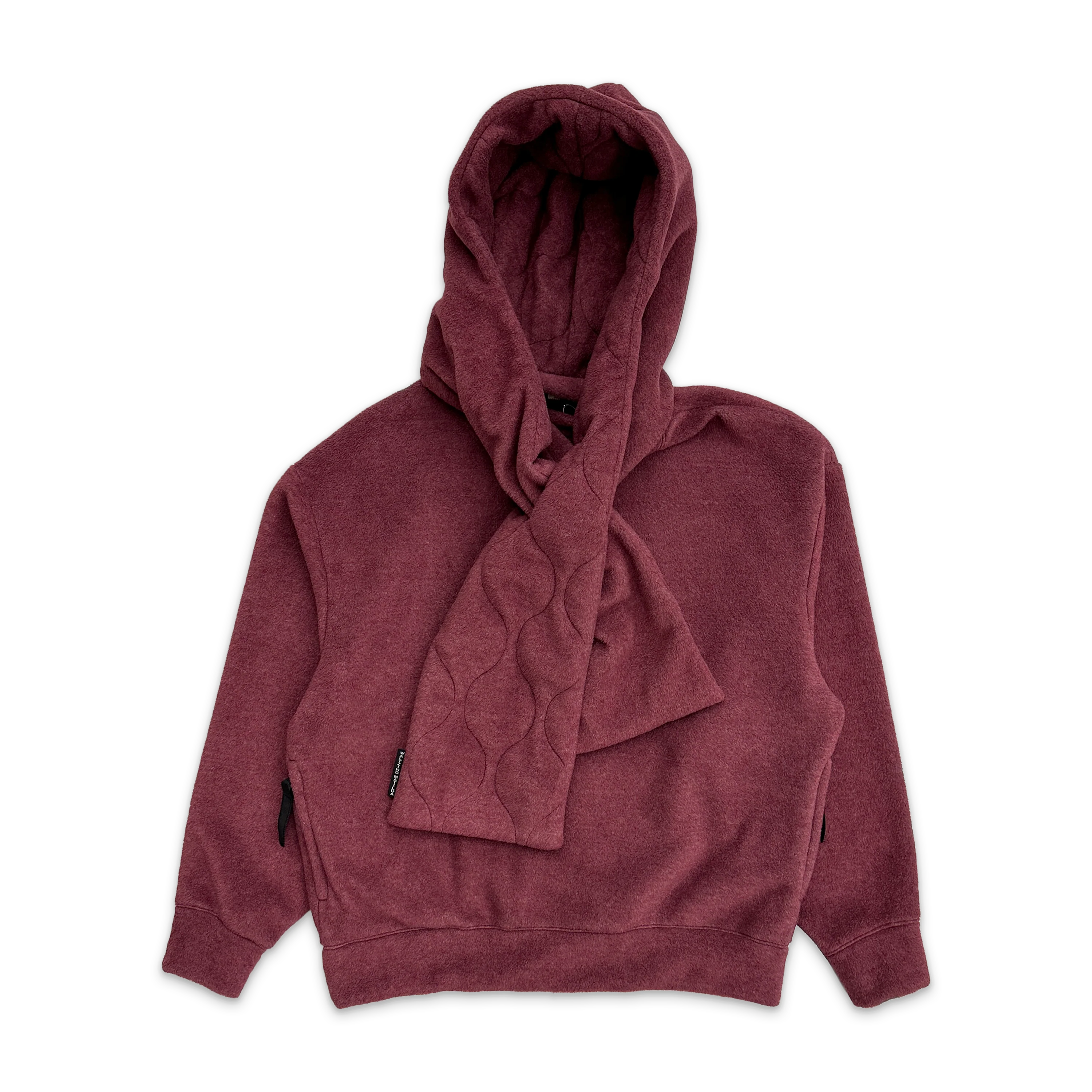 Fleece Kesa Hooded Sweatshirt "Maroon" - Image 2