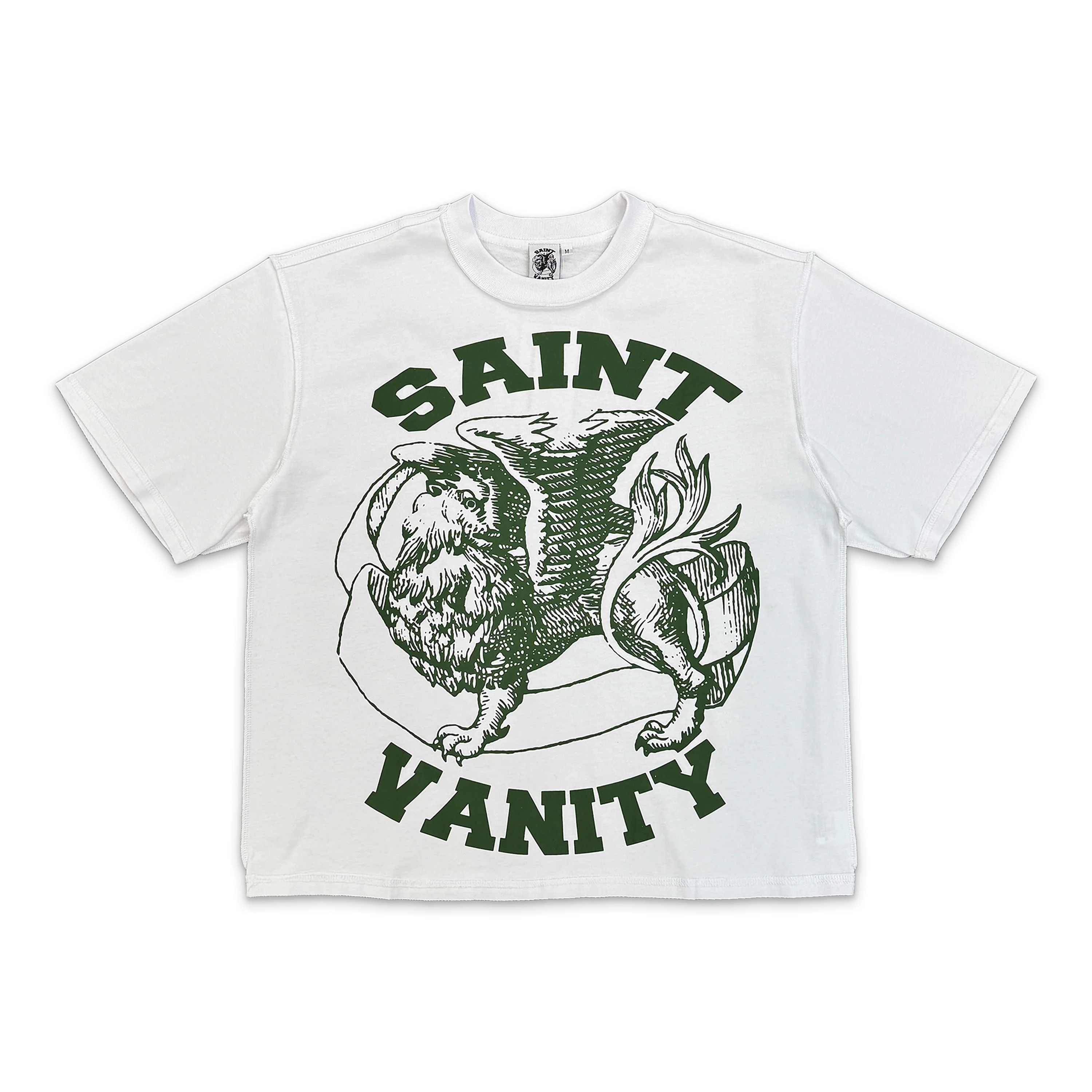Griffin Logo Tee "White/Army Green"