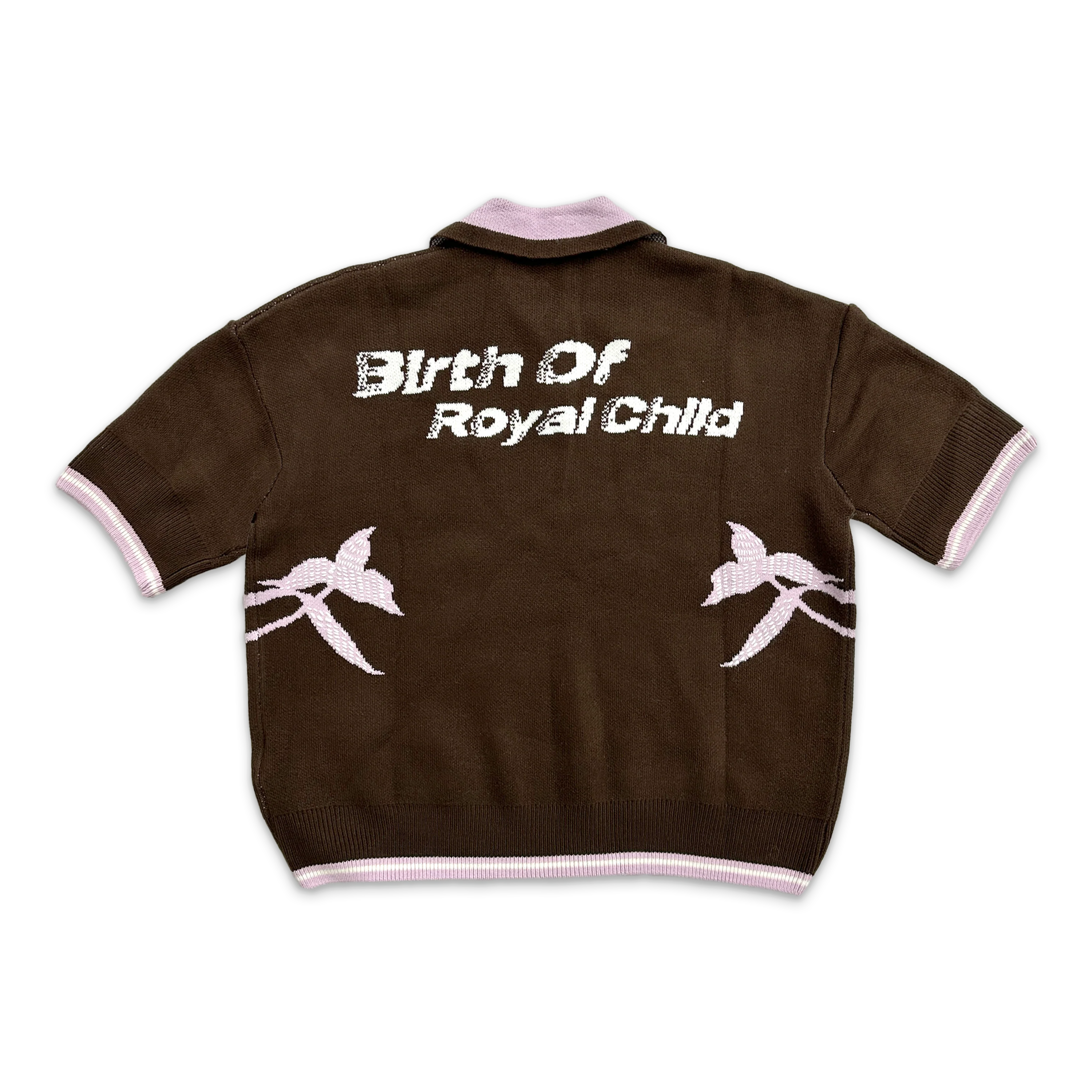 Iris Knit Polo Shirt "Brown/Pink" - Image 2