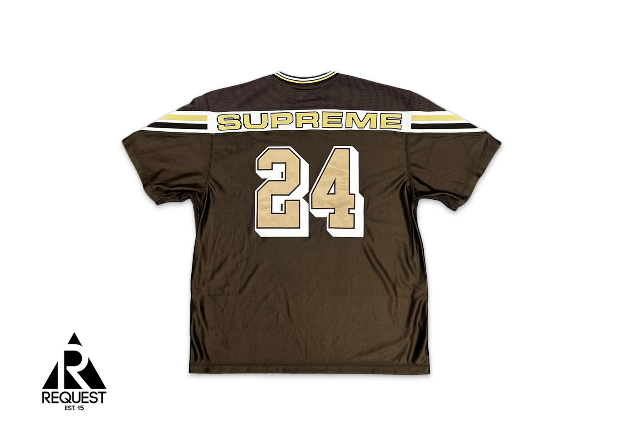 Jacquard Rib Logo Football Jersey "Brown" - Image 2
