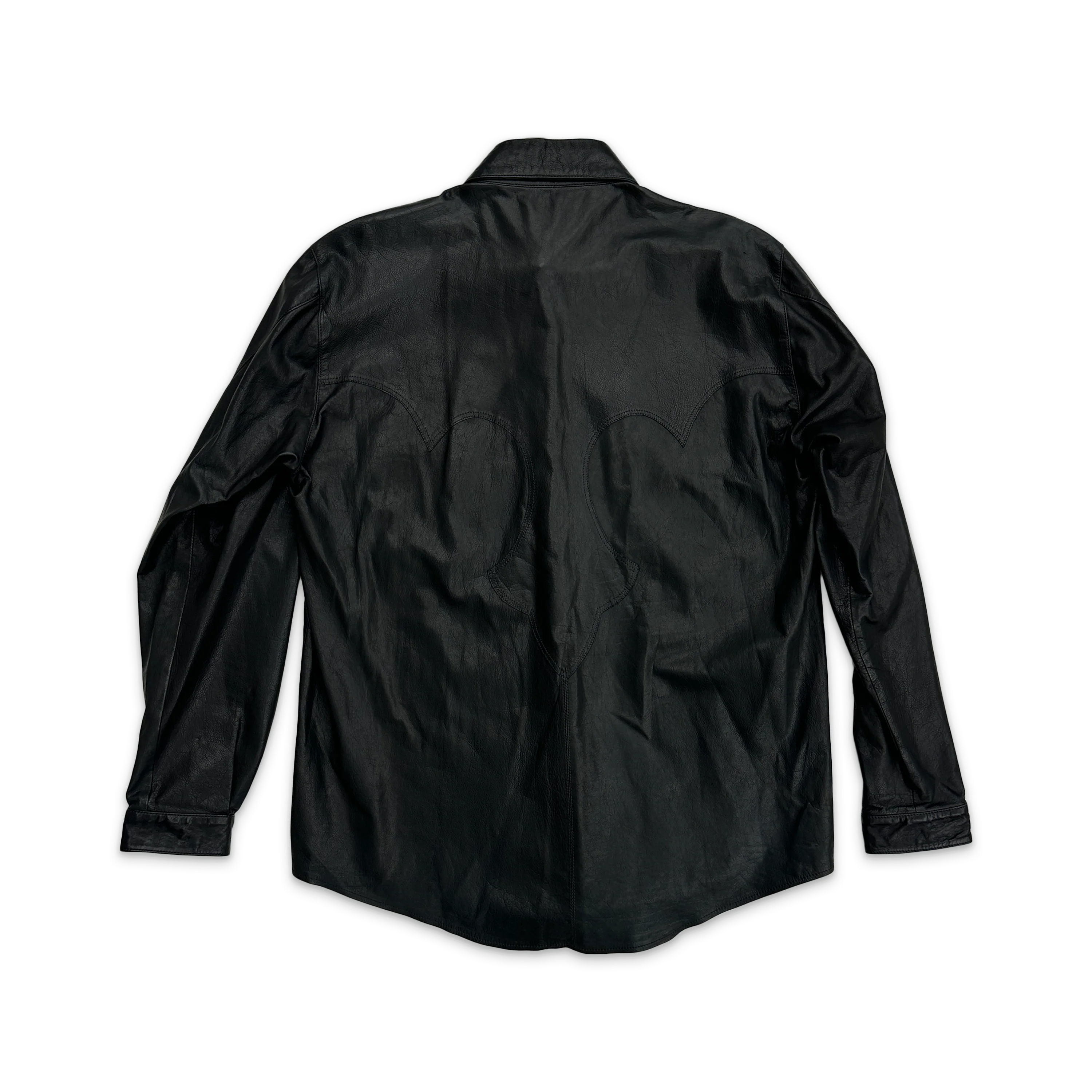 Le Fleur Leather Button Up “Black" - Image 2