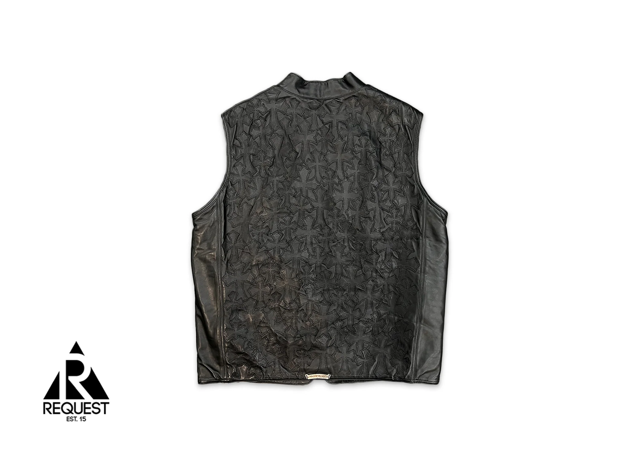 Leather Cross Patches Vest "Black" - Image 2