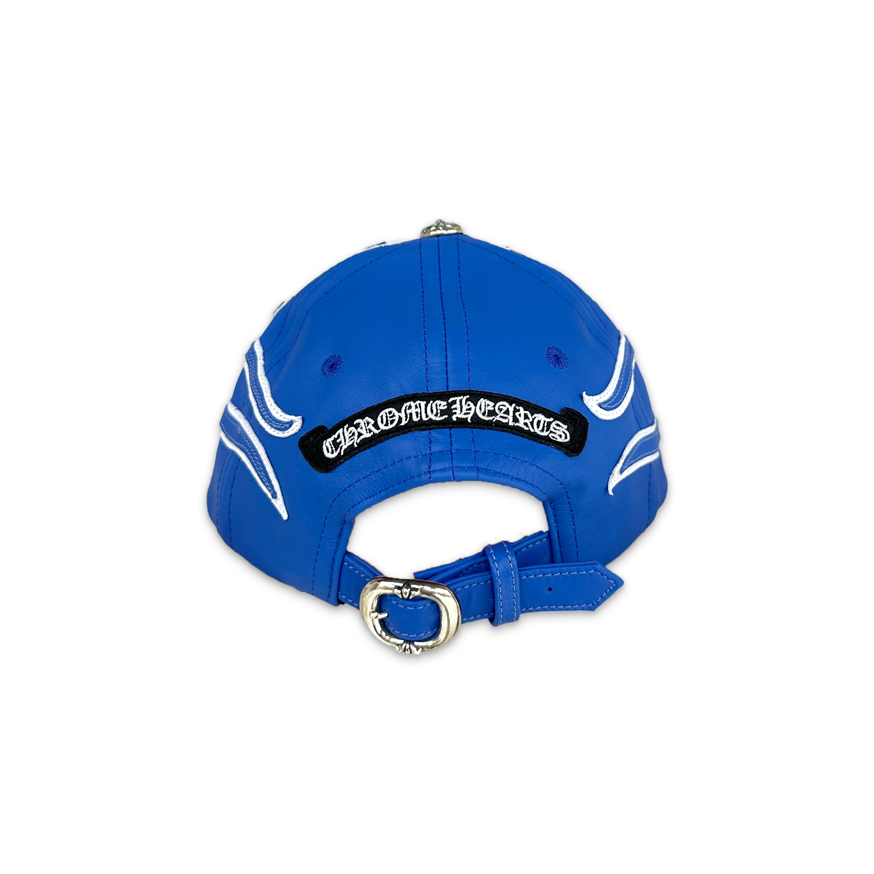 Leather Flame 6-Panel Gunslinger Hat "Blue" - Image 2