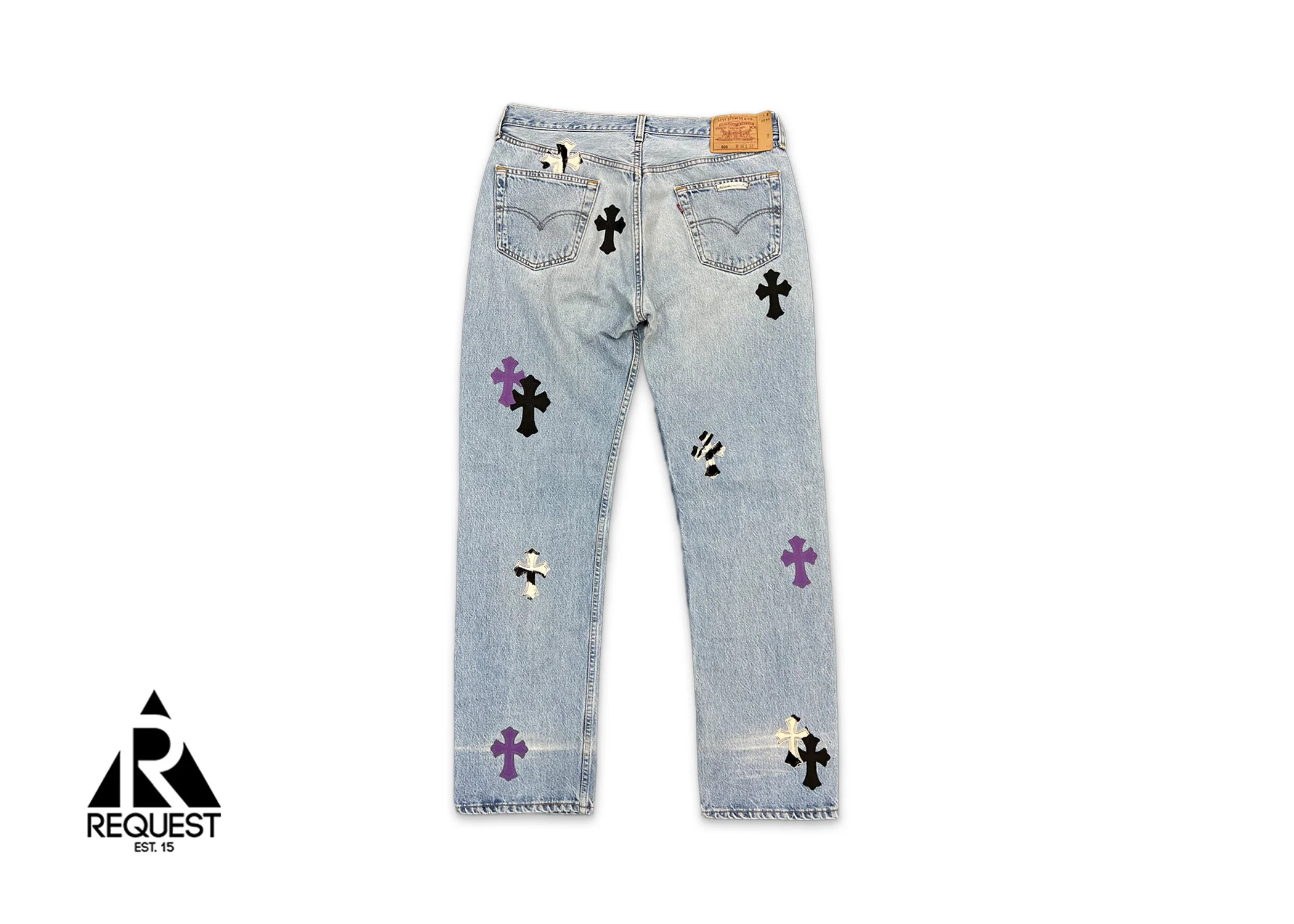 Levi's Light Wash 1/1 Denim "Black Purple Zebra Crosses" - Image 2
