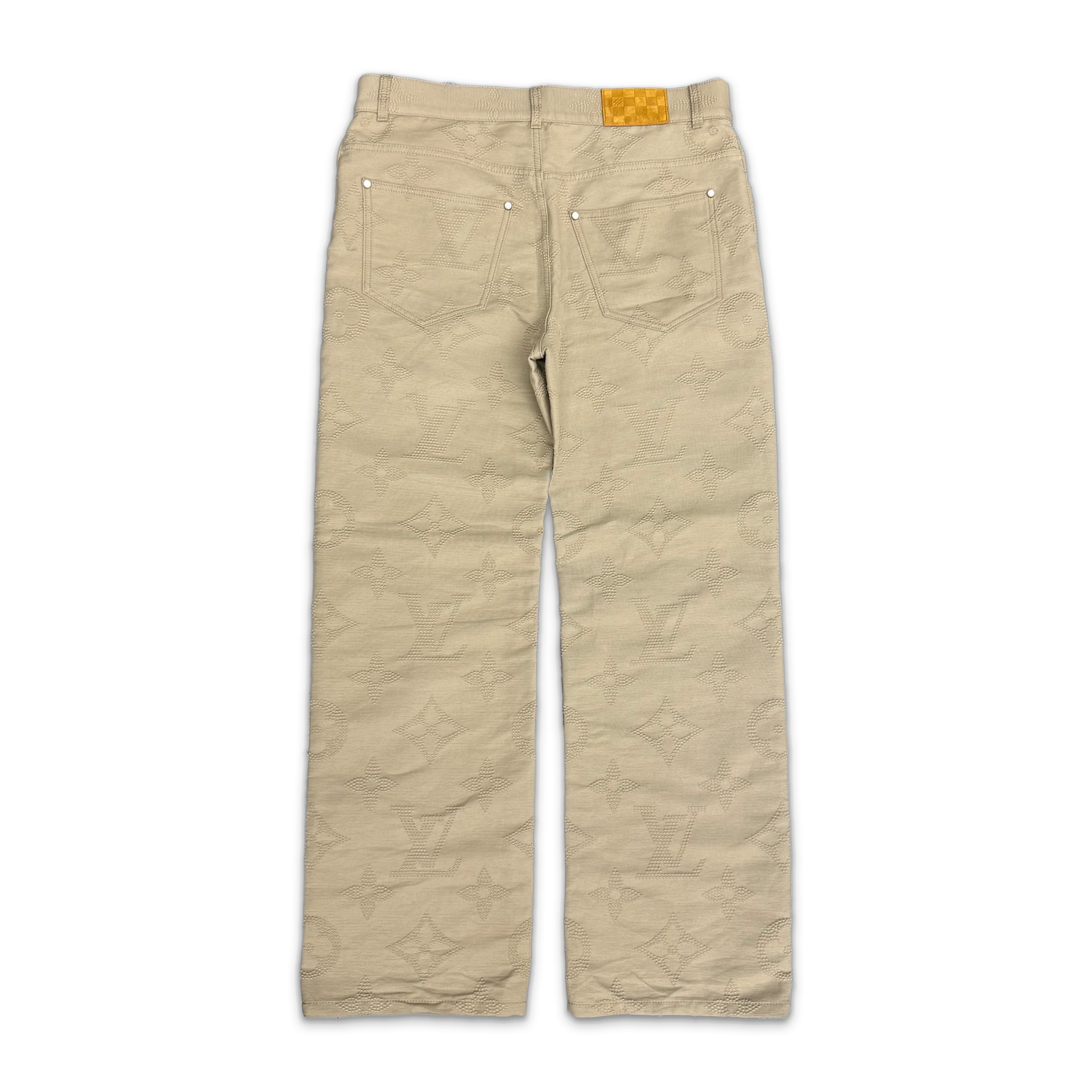 Monogram Embroidered Skate Pants "Greige" - Image 2