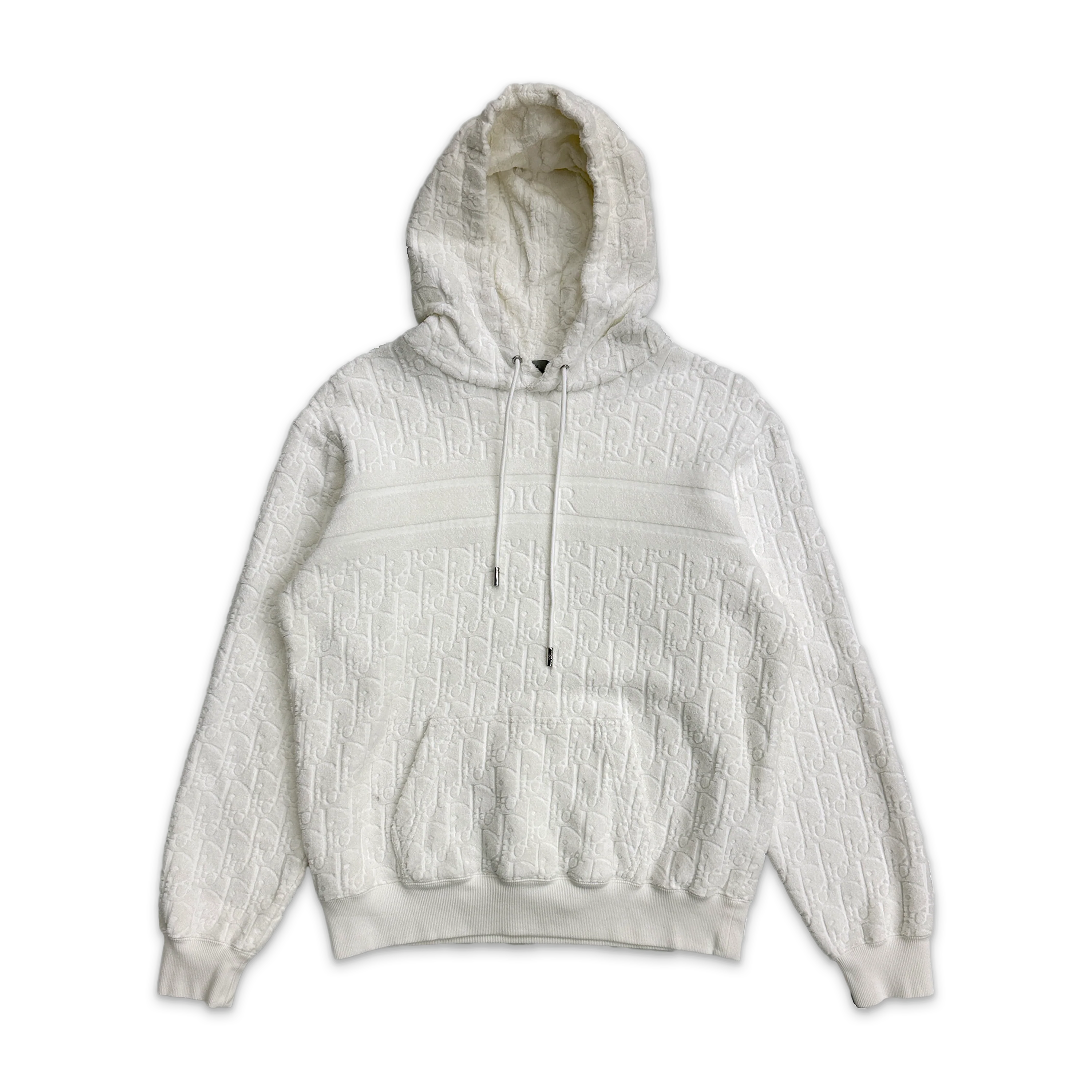 Oblique Terry Hooded Sweatshirt “White”