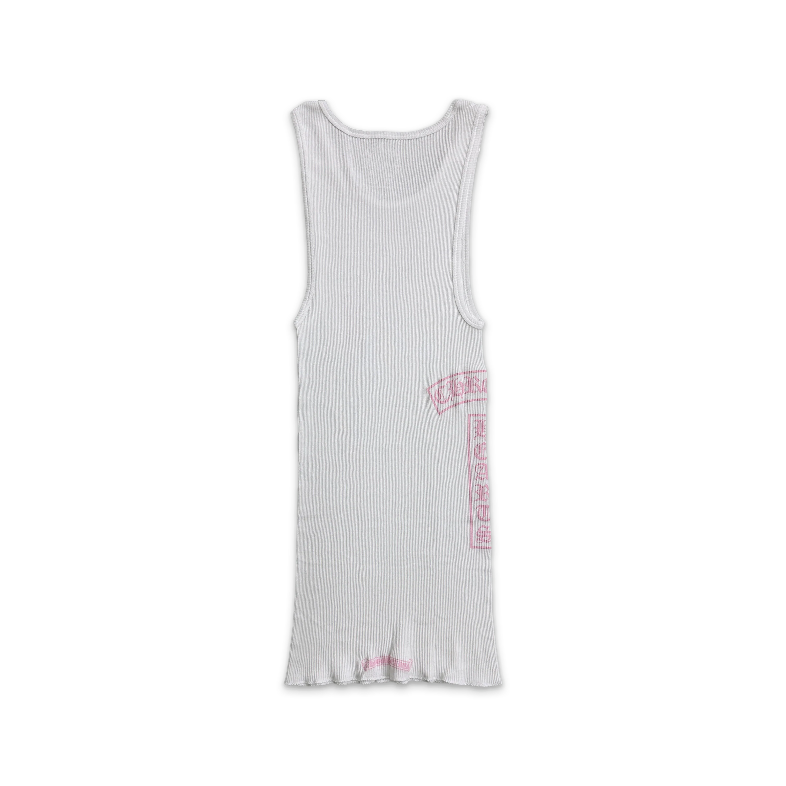 Online Exclusive T Bar Rib Tank Top "White Pink" - Image 2