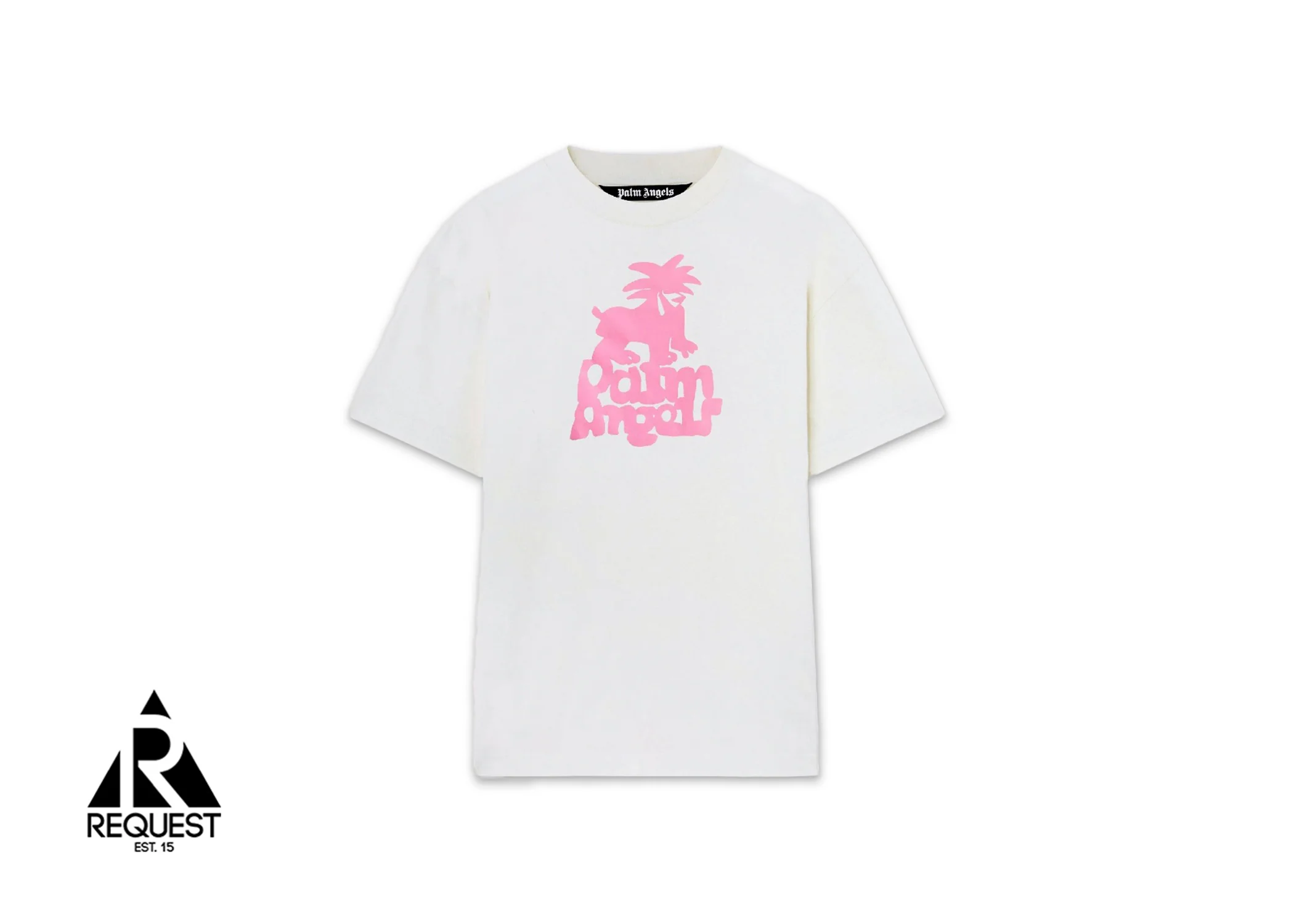 Palm Angels Neon Pink Logo Tee "White"