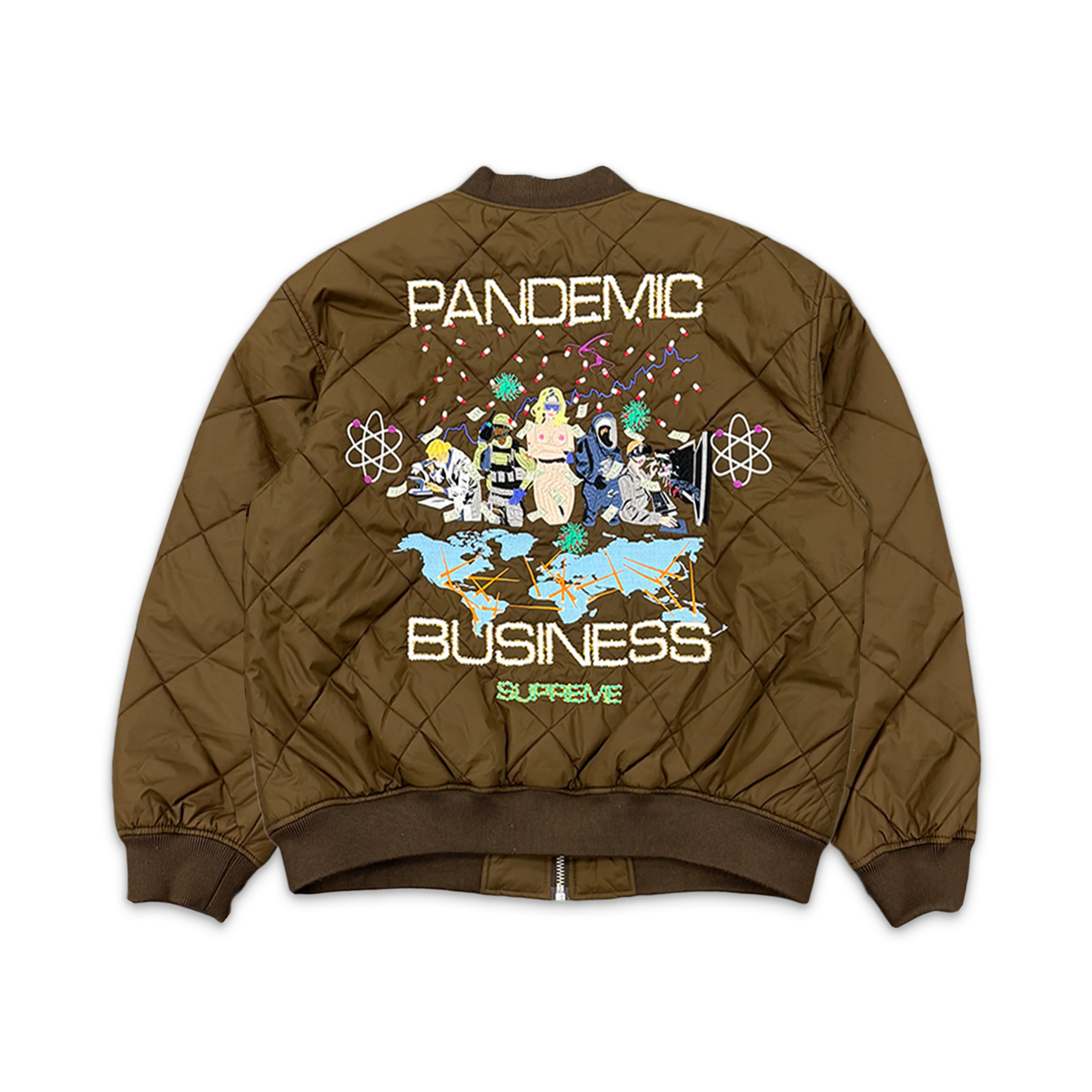 Pandemic Business AOI Quilted Work Jacket "Brown" - Image 2