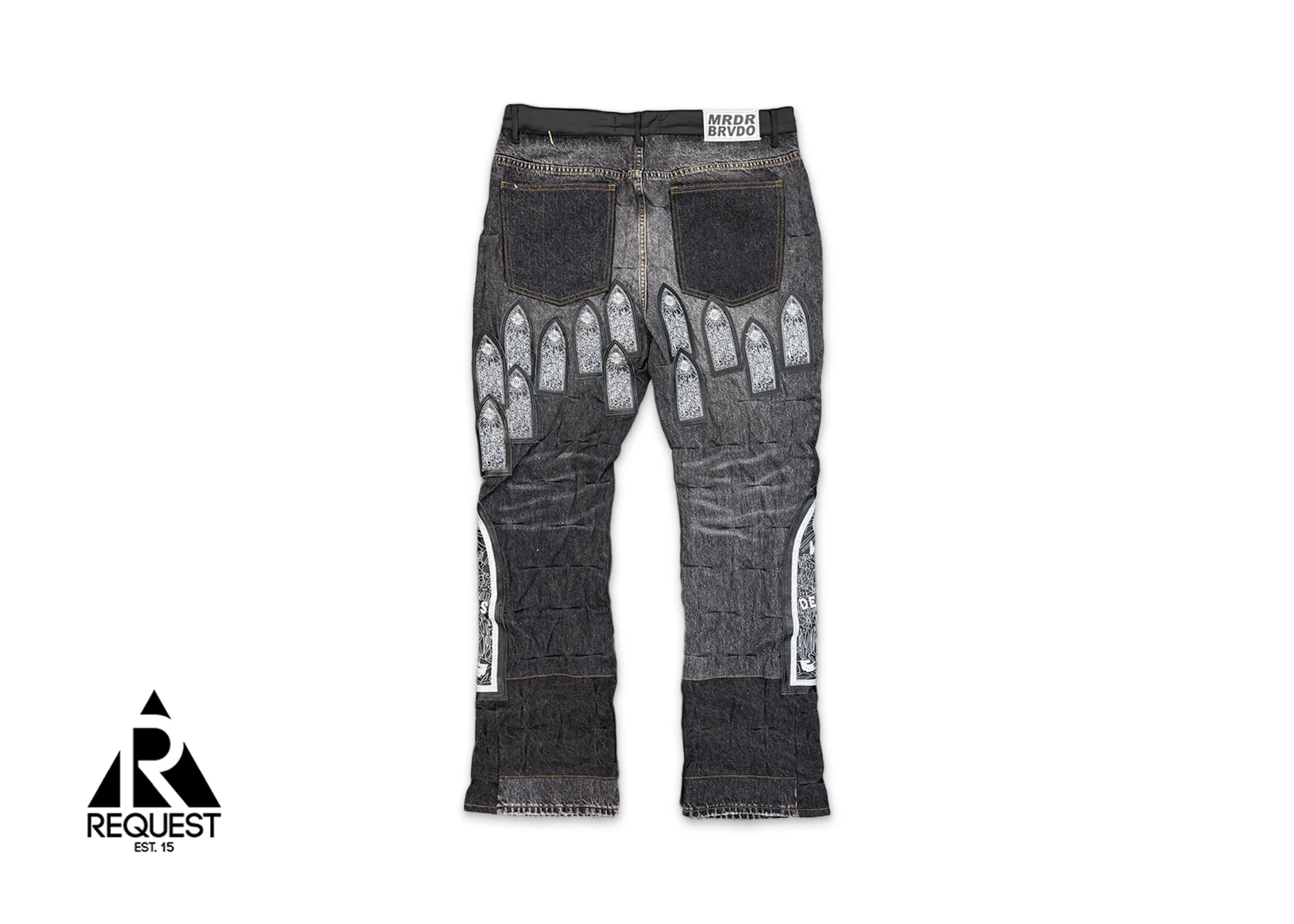 Patched Arch Embroidered Denim Jeans "Coal" - Image 2