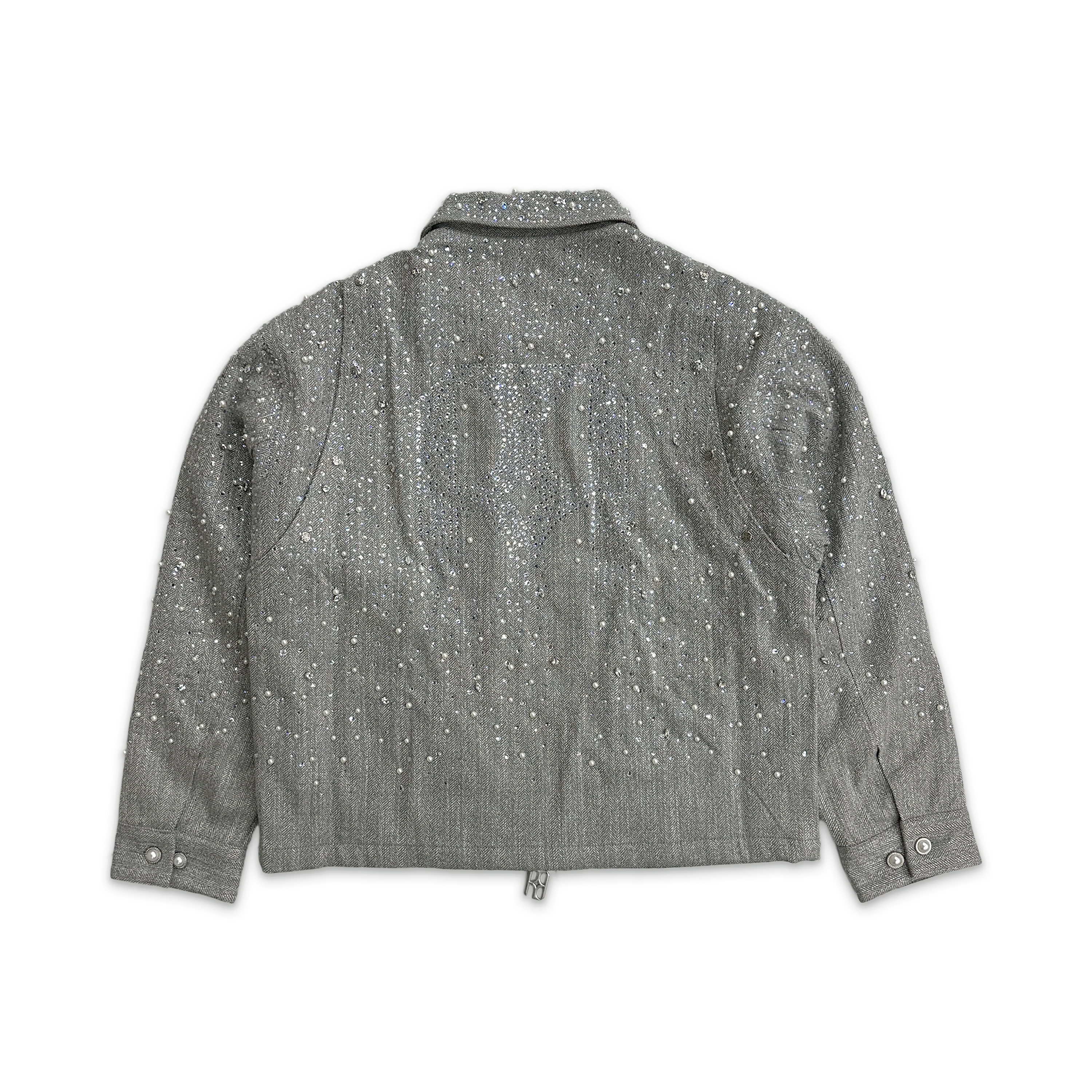 Rhinestone Zipper Jacket "Grey" - Image 2