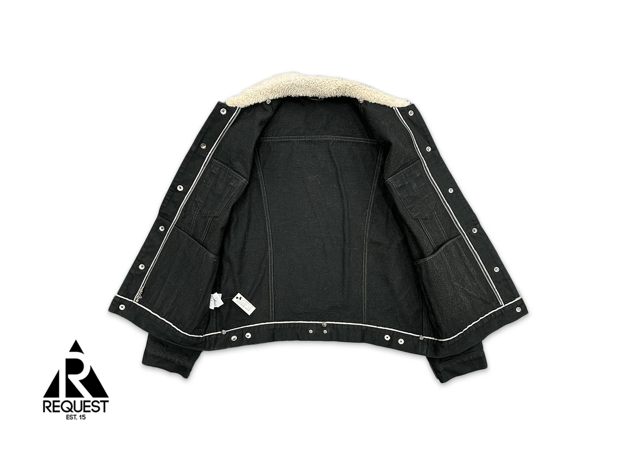 Shearling Vest Work Jacket "Black" - Image 3