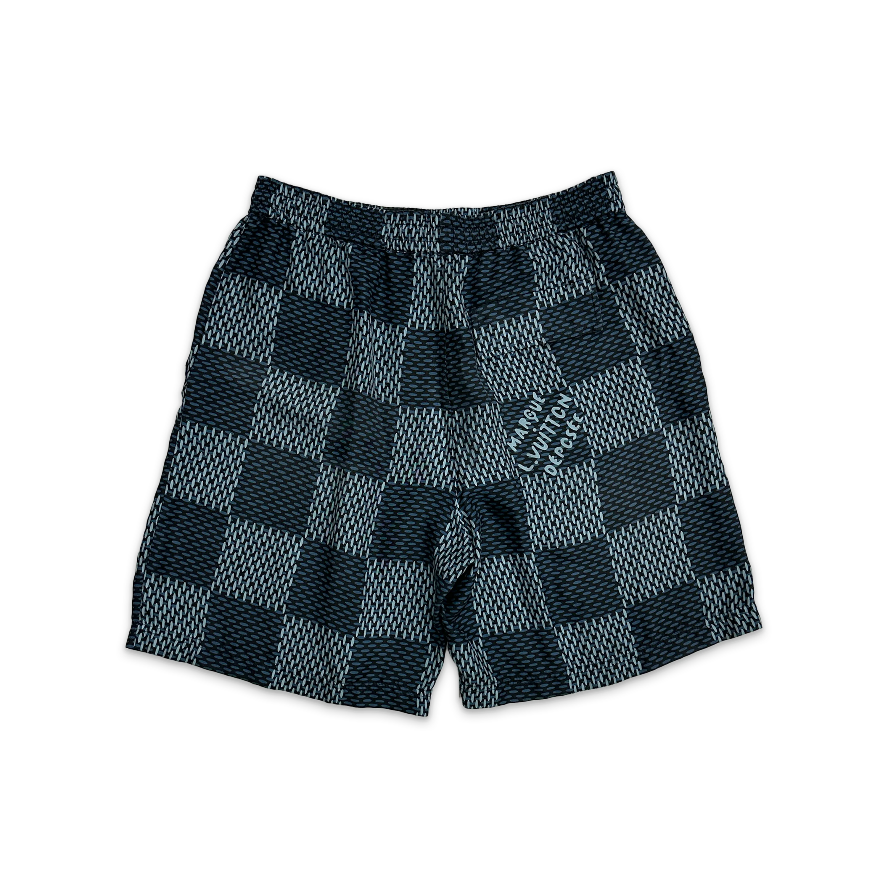 Silk Damier Shorts "Blue Haze" - Image 2
