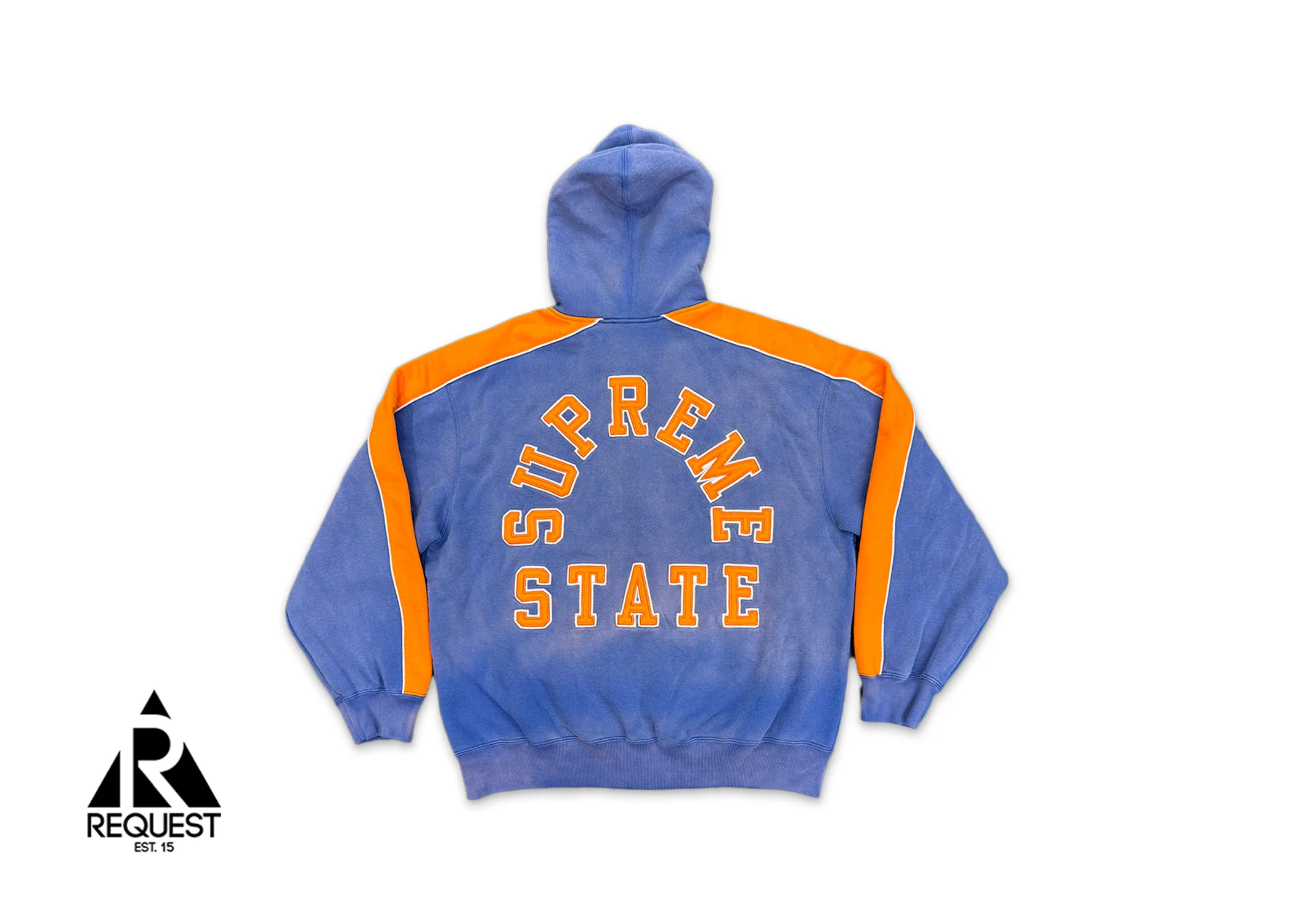State Zip Up Hooded Sweatshirt "Blue Orange" - Image 2