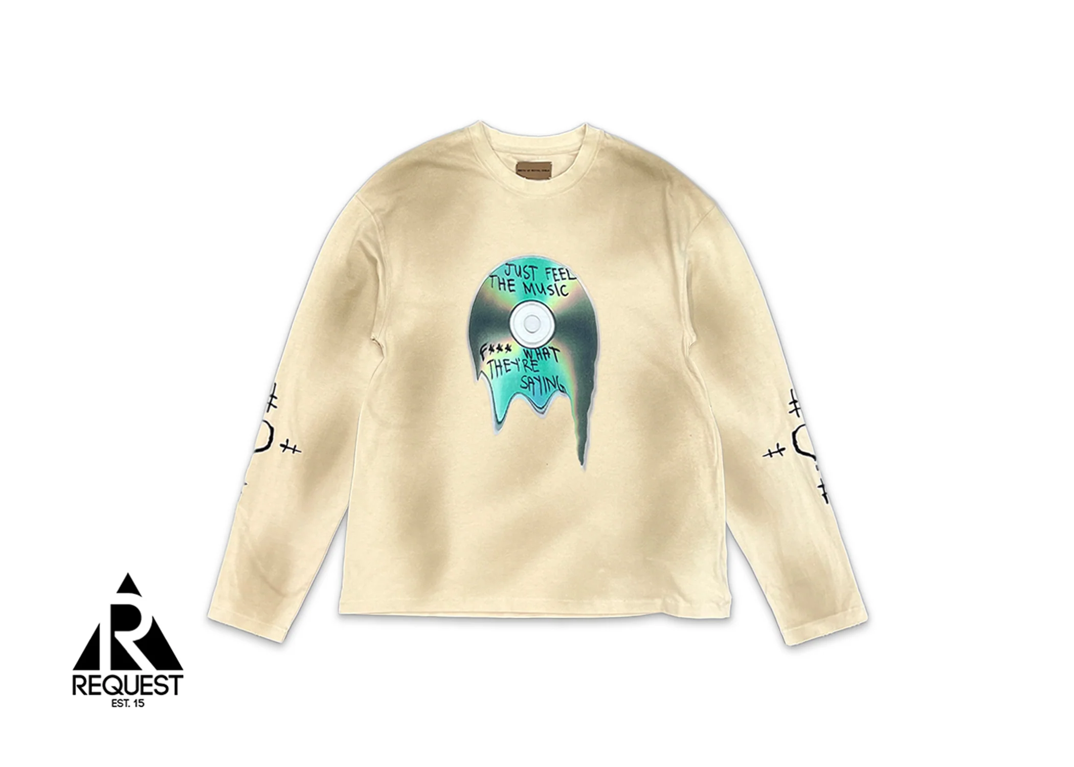 Three-Piece Distressed & Stained Long-Sleeve Tee "Brown/Grey" - Image 2