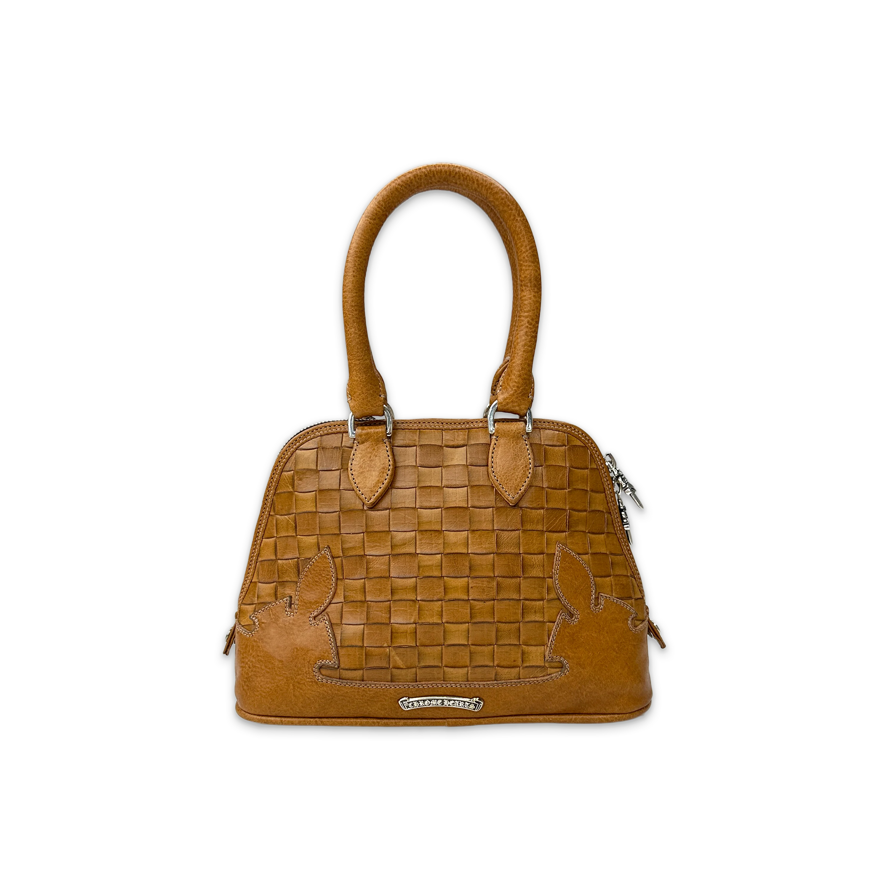 Woven Leather Slouchy Mo Mini Purse "Tan" - Image 2
